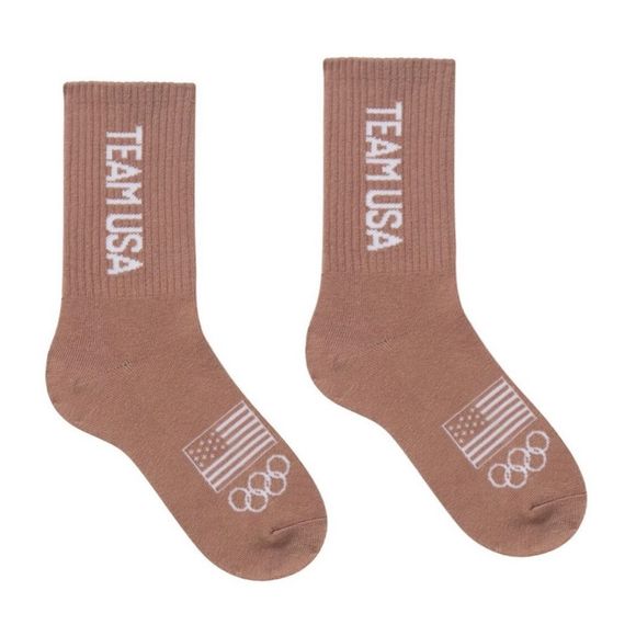 SKIMS Socks TEAM USA Flag Olympic Sienna Size Small - Picture 2 of 4